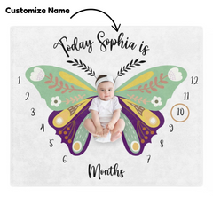 Custom Name Baby Milestone Blanket