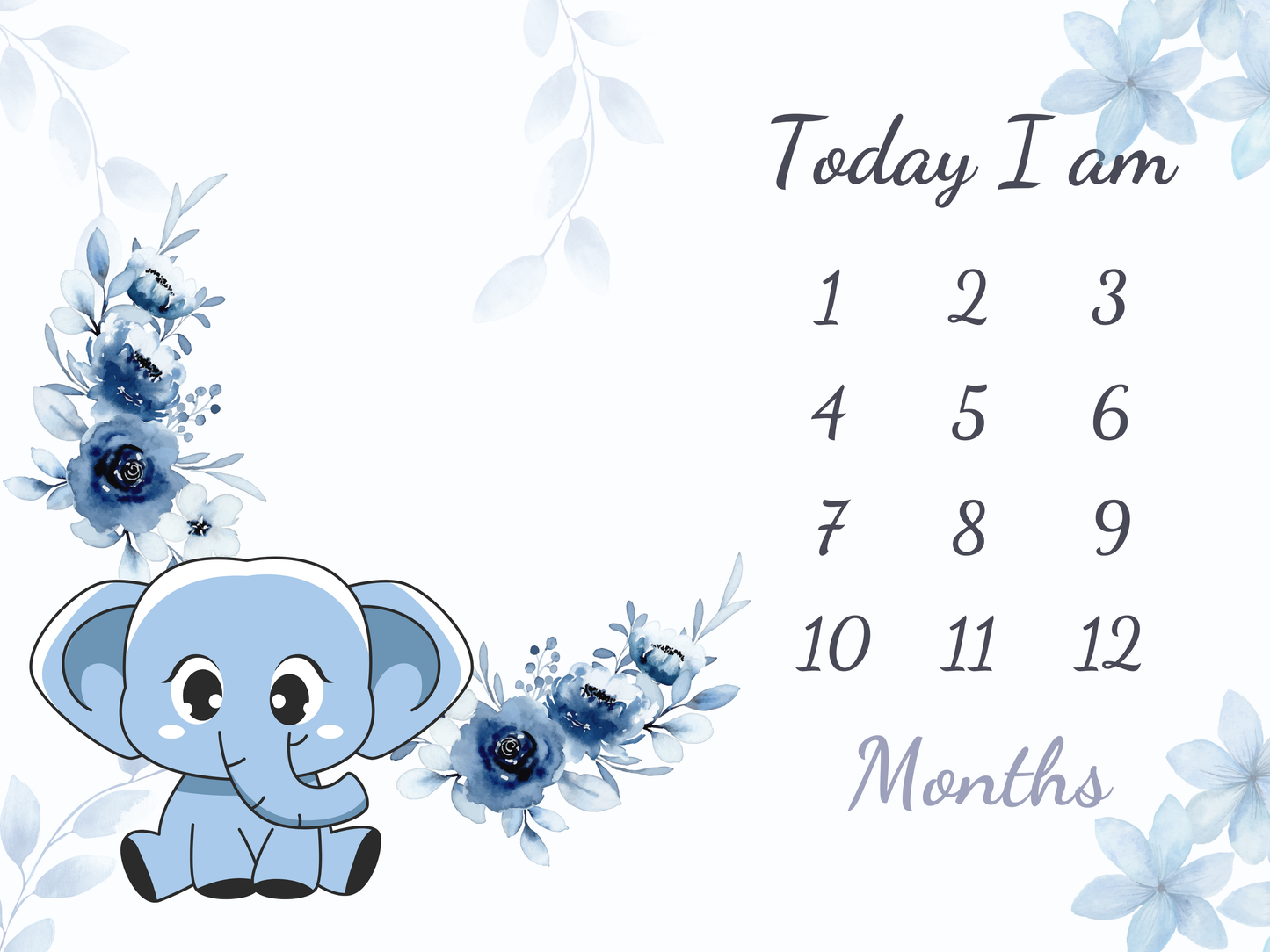 Elephant Baby Milestone Blanket