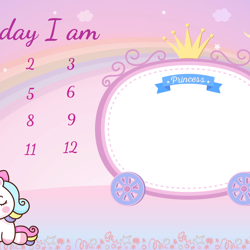 Unicorn Baby Milestone Blanket