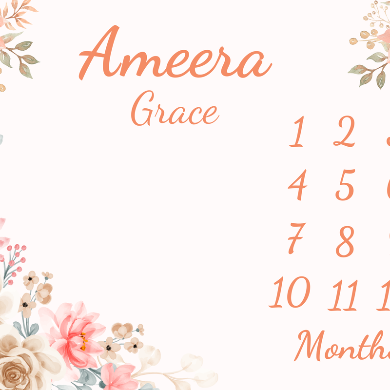 Floral Baby Milestone Blanket