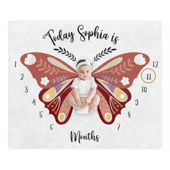Custom Name Baby Milestone Blanket