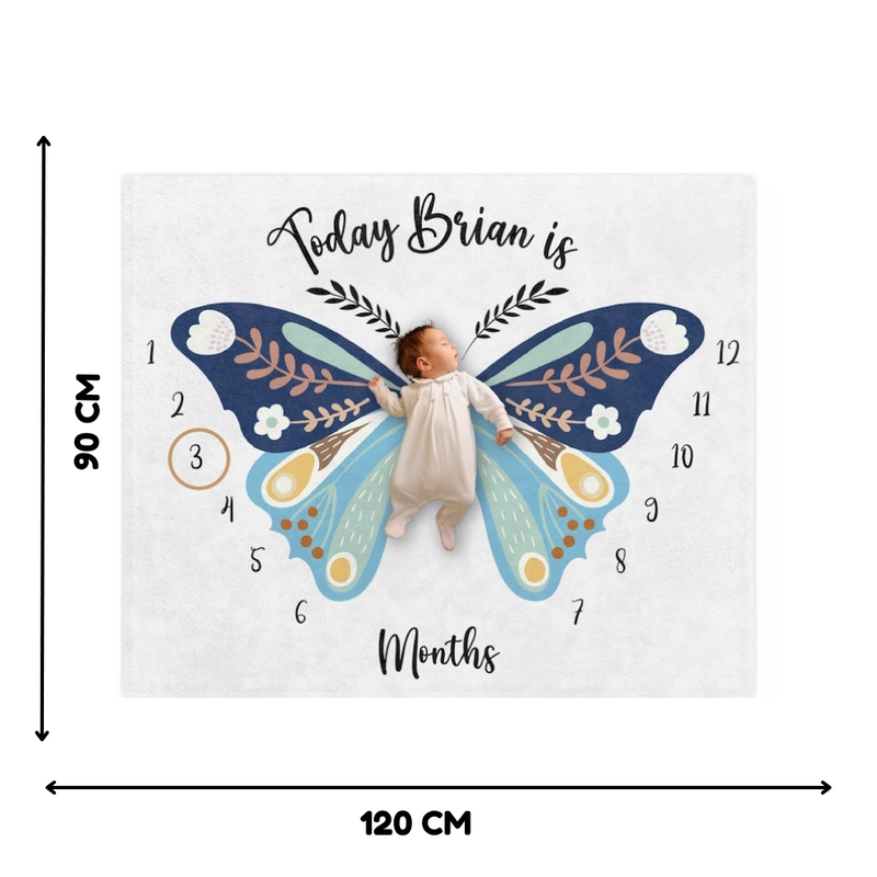Custom Name Baby Milestone Blanket