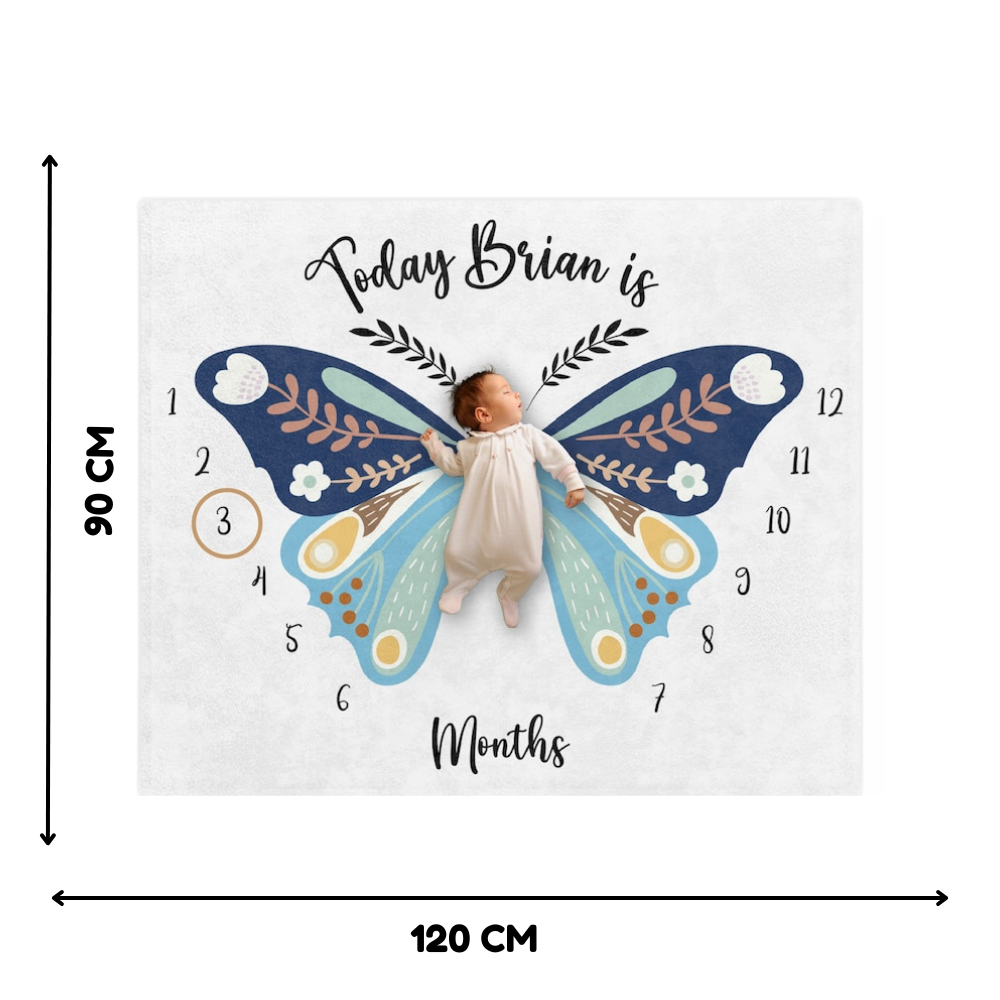 Custom Name Baby Milestone Blanket