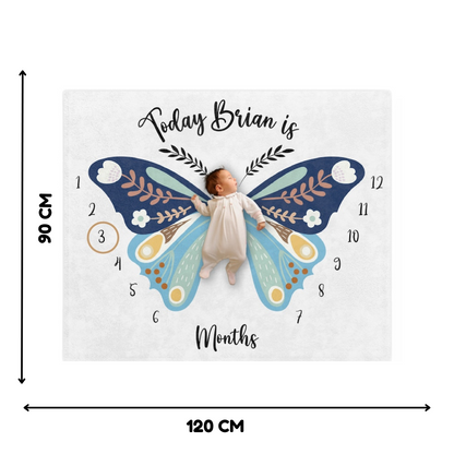 Custom Name Baby Milestone Blanket