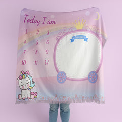 Unicorn Baby Milestone Blanket