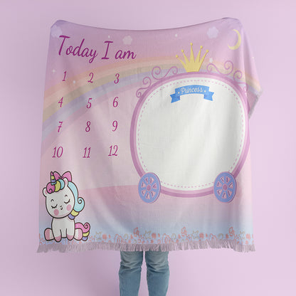 Unicorn Baby Milestone Blanket