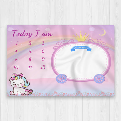 Unicorn Baby Milestone Blanket