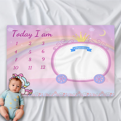 Unicorn Baby Milestone Blanket