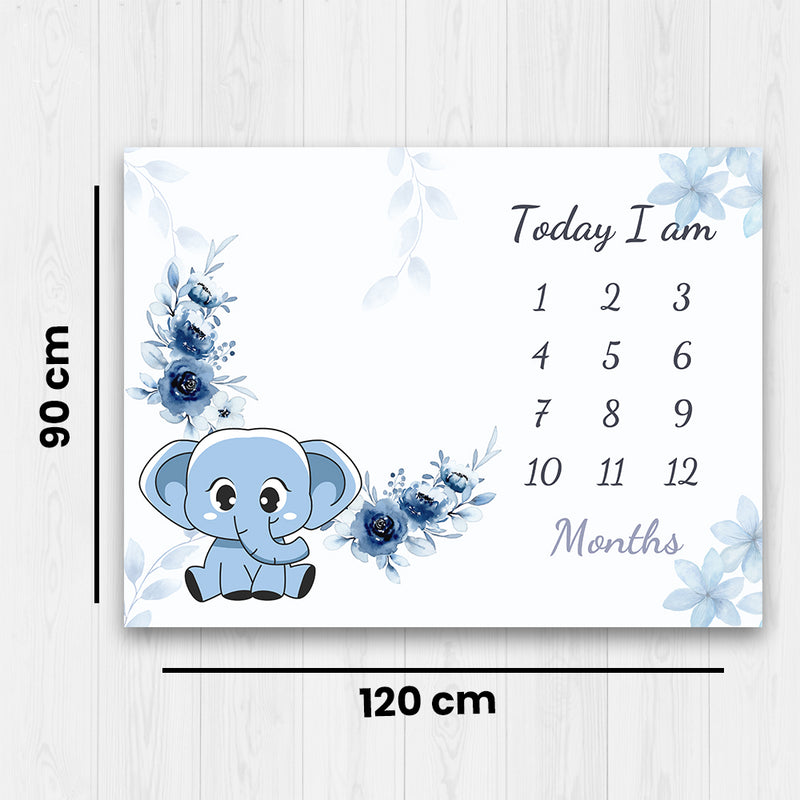 Elephant Baby Milestone Blanket