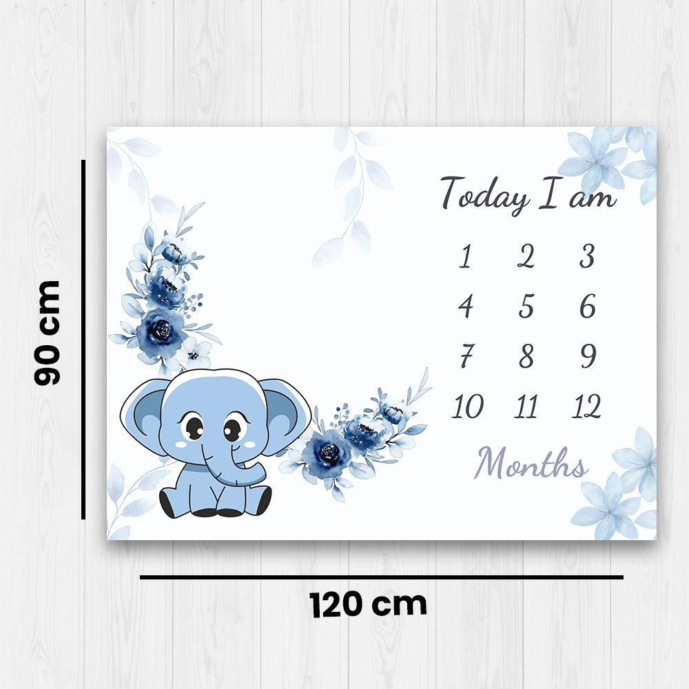 Elephant Baby Milestone Blanket