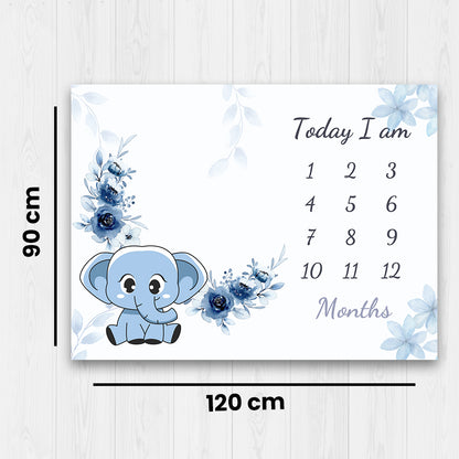 Elephant Baby Milestone Blanket