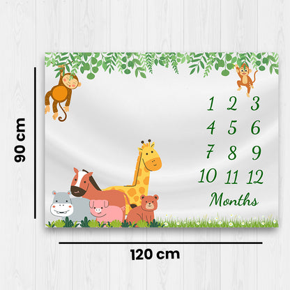 Animal Baby Milestone Blanket
