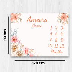 Floral Baby Milestone Blanket