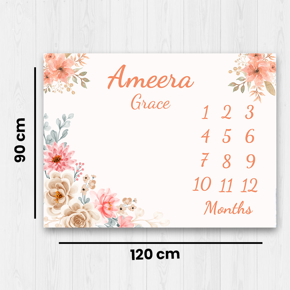 Floral Baby Milestone Blanket