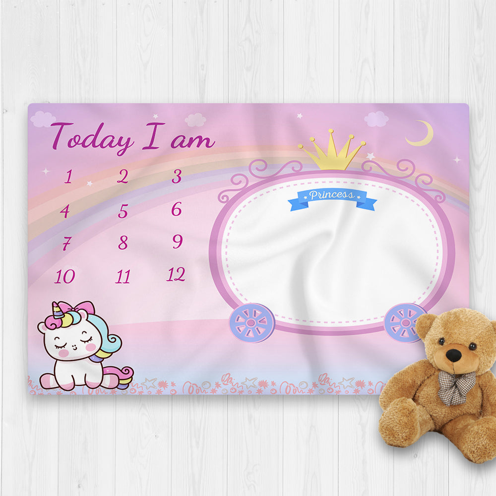 Unicorn Baby Milestone Blanket