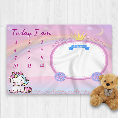 Unicorn Baby Milestone Blanket