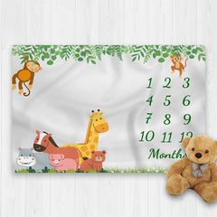 Animal Baby Milestone Blanket