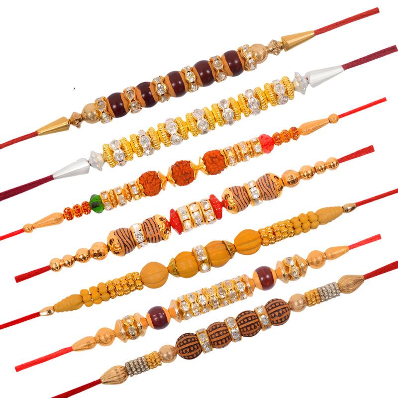 Royal Kundan Rakhi Collection ( Set of 7 )